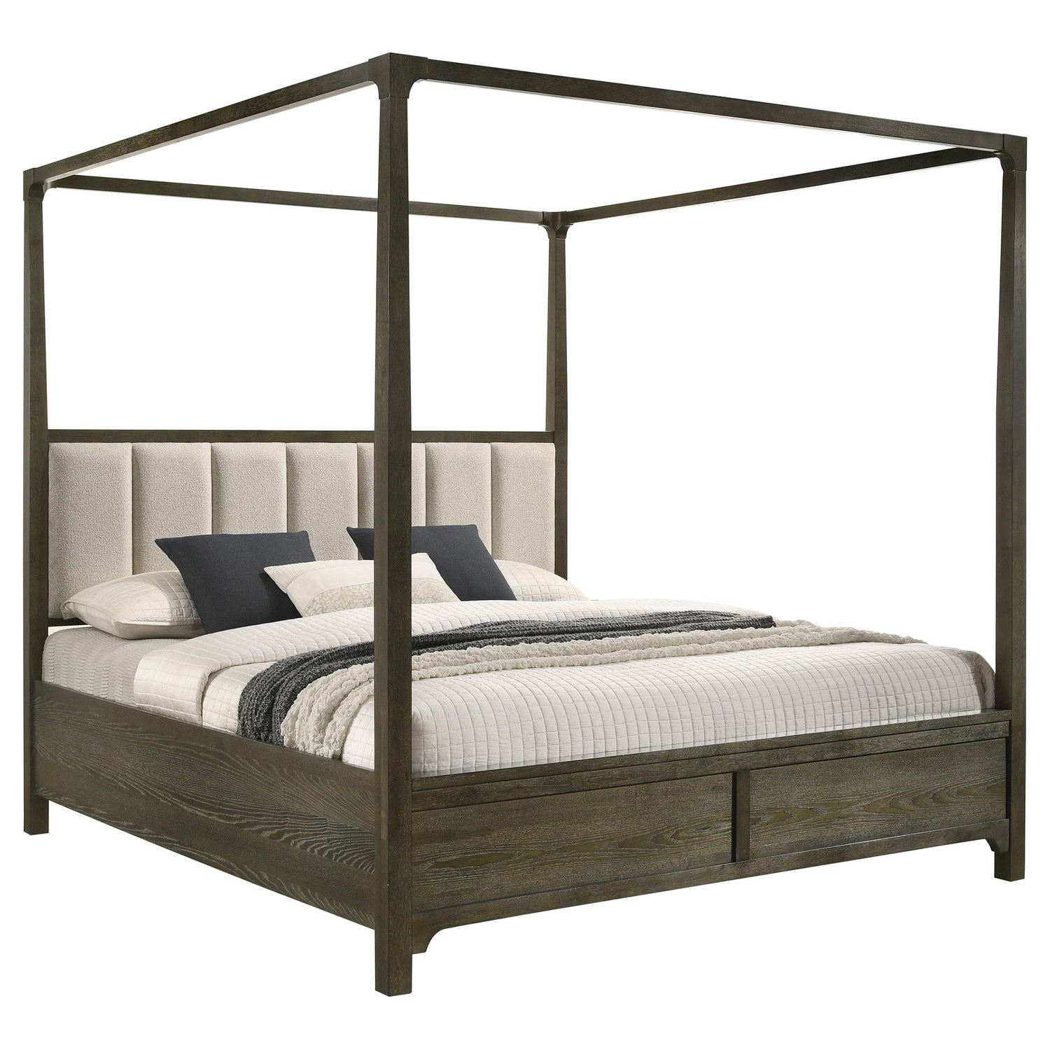 Gran Park Queen Four Poster Canopy Bed Dark Cocoa - 224931Q
