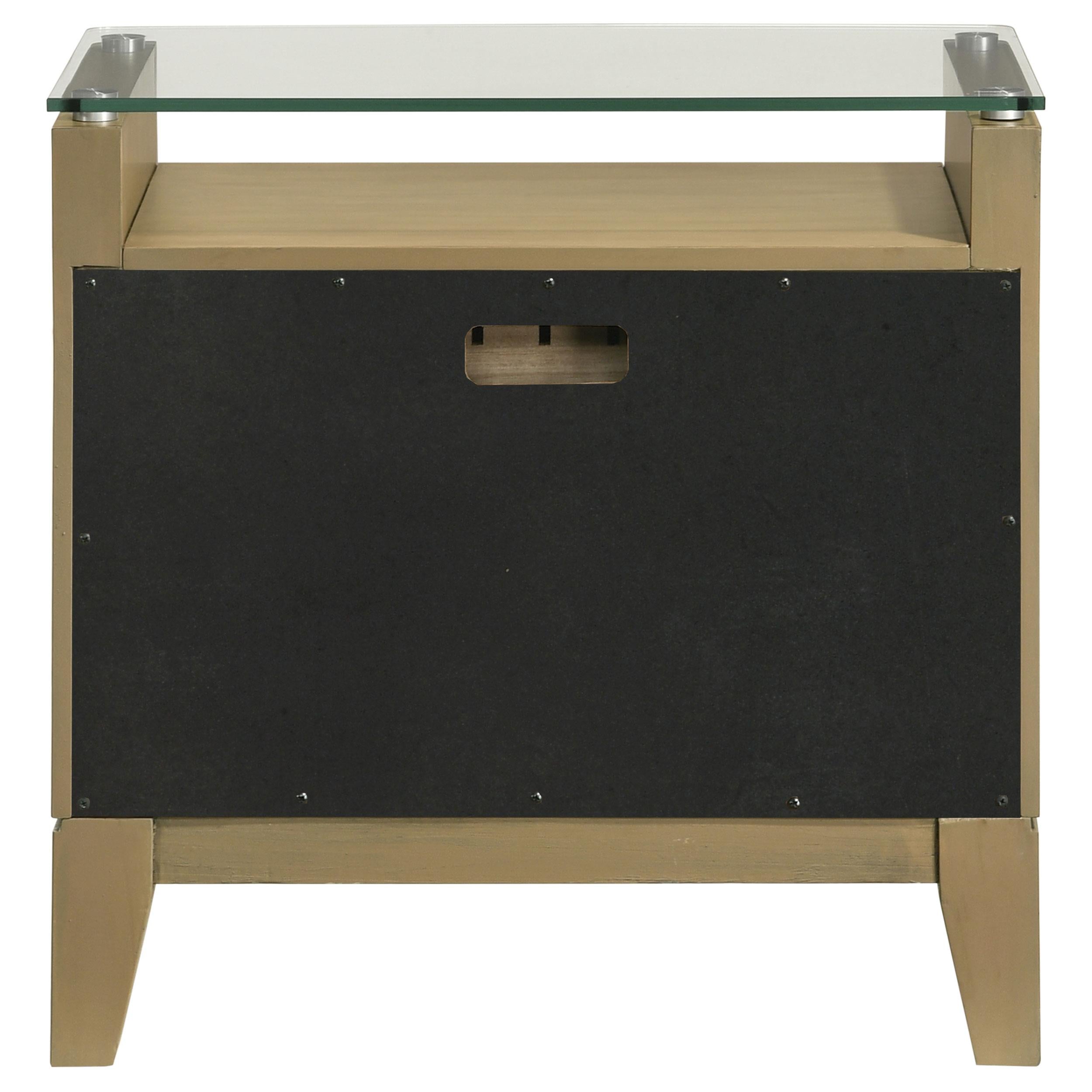 Granada 2-drawer Glass Top Nightstand Natural Pine - 224922
