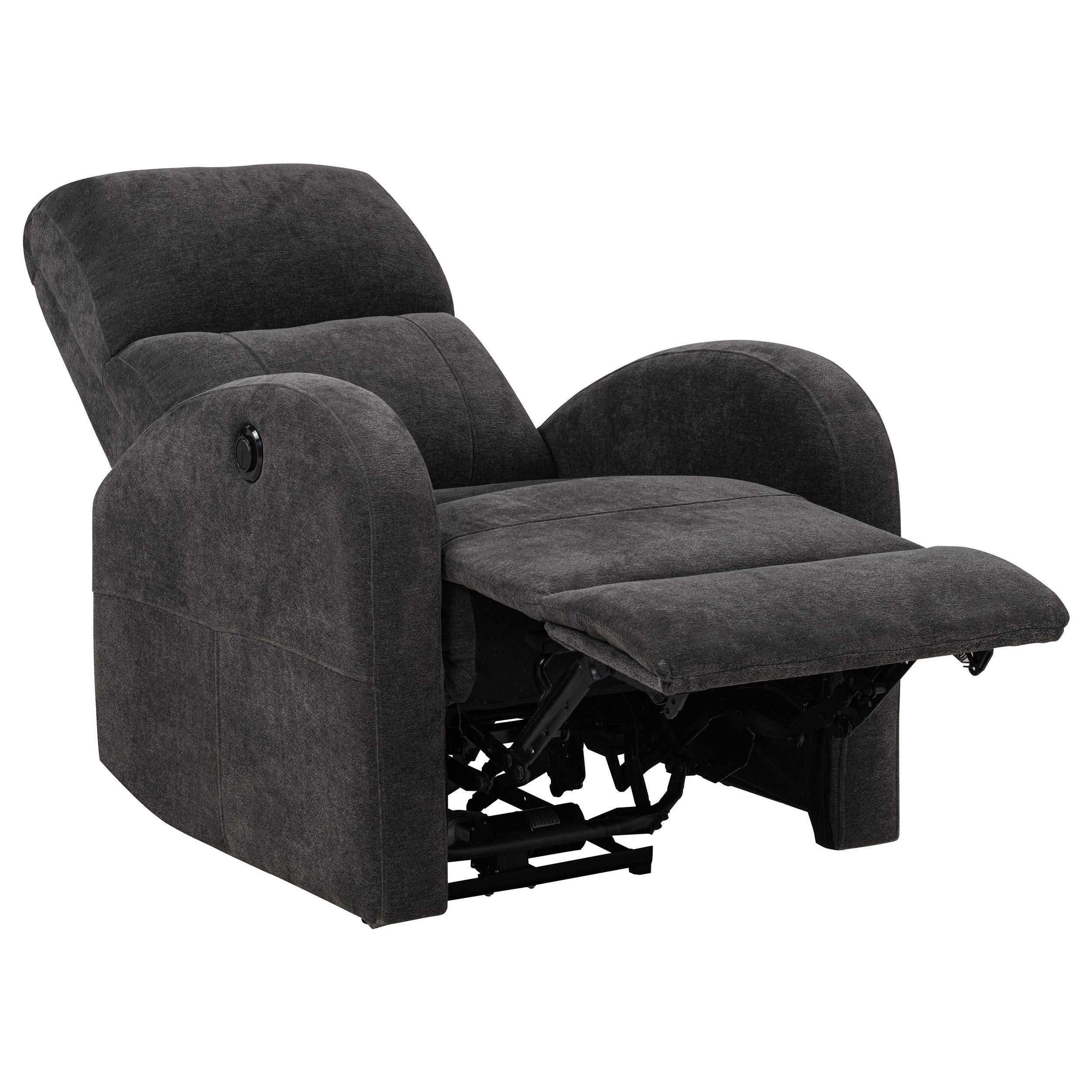 Grant Fabric Upholstered Power Recliner Chair Charcoal Grey - 603293P