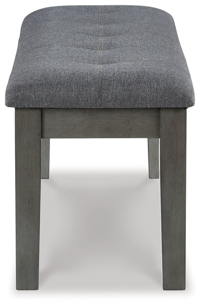 Gray Hallanden Dining Table and 4 Chairs and Bench with Storage - PKG010487