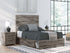 Graystorm Brown Gray Full Panel Bed with Storage - PCB2405B17