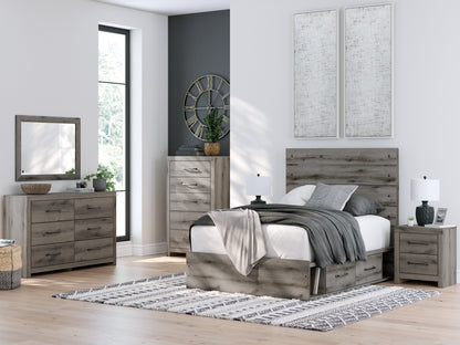 Graystorm Brown Gray Full Panel Bed with Storage - PCB2405B17
