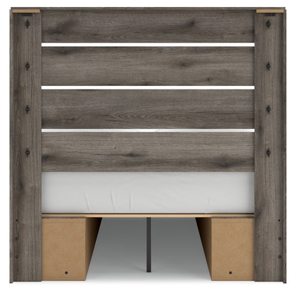 Graystorm Brown Gray Full Panel Bed with Storage - PCB2405B17