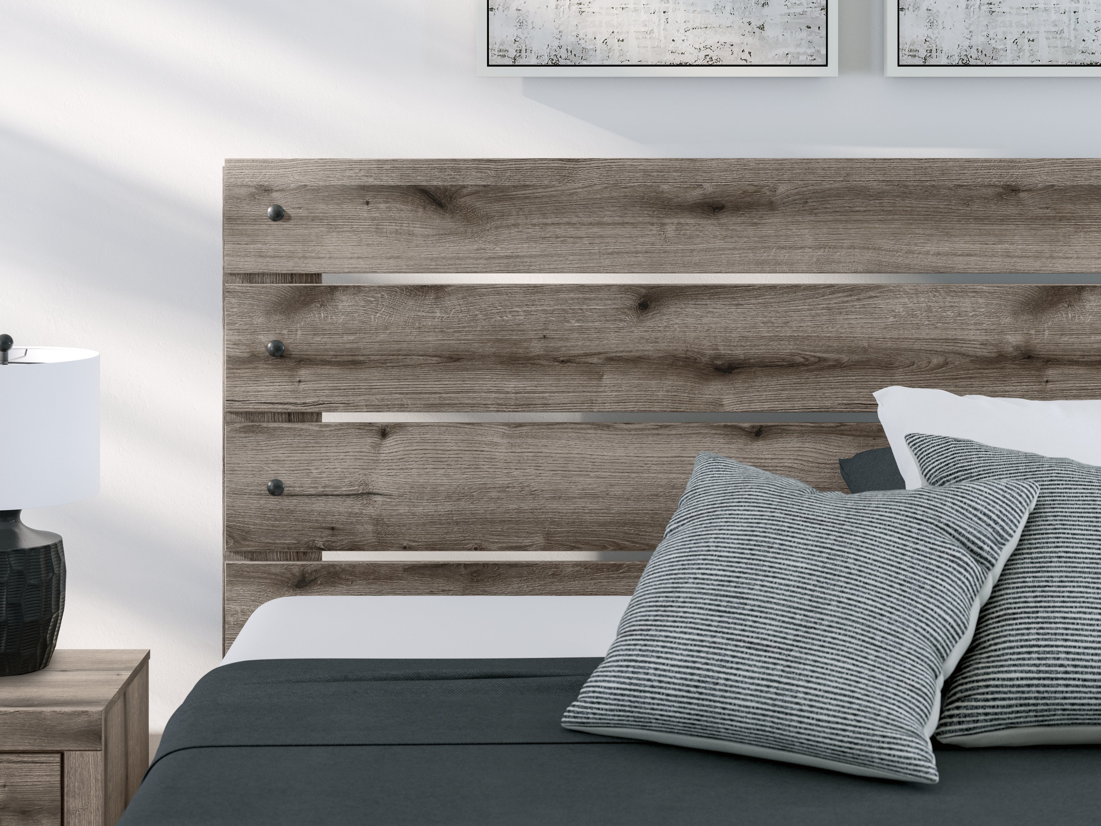 Graystorm Brown Gray King Panel Bed - PCB2405B8