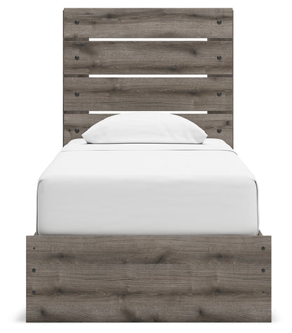 Graystorm Brown Gray Twin Panel Storage Bed - PCB2405B18