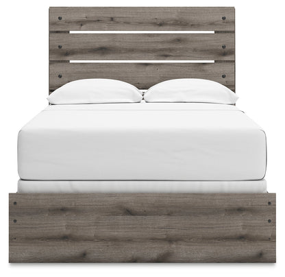 Graystorm Full Panel Bed with Mirrored Dresser and 2 Nightstands in Brown Gray from Ashley - Luna Furniture