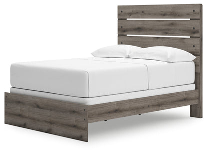 Graystorm Full Panel Bed with Mirrored Dresser and Nightstand in Brown Gray from Ashley - Luna Furniture