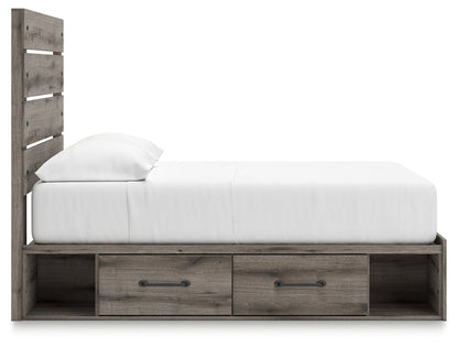 Graystorm Full Panel Bed with Storage with Dresser in Brown Gray from Ashley - Luna Furniture