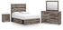 Graystorm Full Panel Bed with Storage with Mirrored Dresser and Nightstand in Brown Gray from Ashley - Luna Furniture