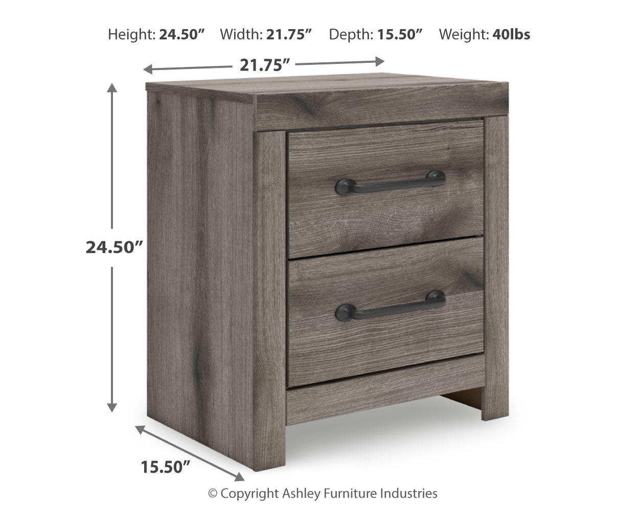 Graystorm Full Panel Bed with Storage with Mirrored Dresser and Nightstand in Brown Gray from Ashley - Luna Furniture