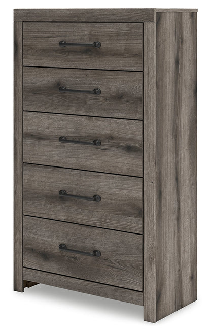 Graystorm Full Panel Bed with Storage with Mirrored Dresser, Chest and 2 Nightstands in Brown Gray from Ashley - Luna Furniture