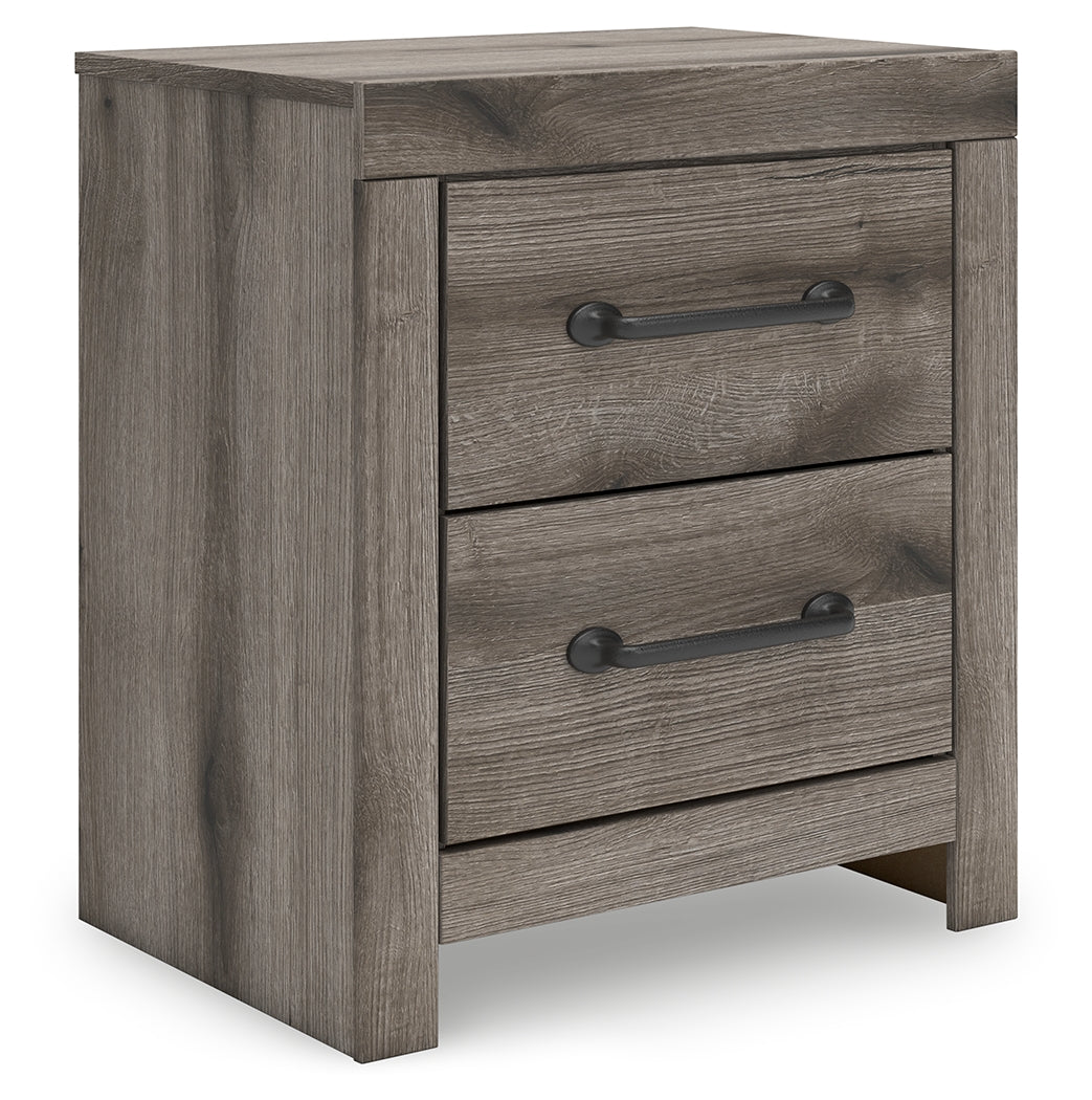 Graystorm Full Panel Bed with Storage with Mirrored Dresser, Chest and 2 Nightstands in Brown Gray from Ashley - Luna Furniture