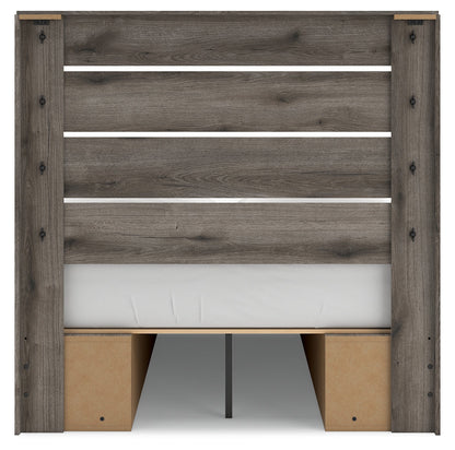Graystorm Full Panel Bed with Storage with Mirrored Dresser, Chest and 2 Nightstands in Brown Gray from Ashley - Luna Furniture