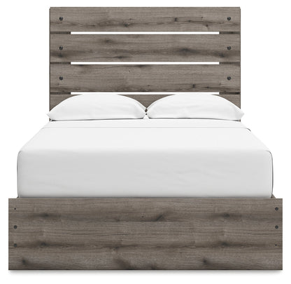 Graystorm Full Panel Bed with Storage with Mirrored Dresser in Brown Gray from Ashley - Luna Furniture