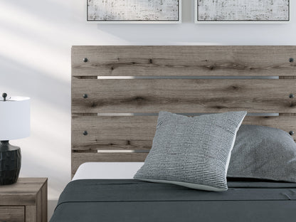 Graystorm Full Panel Bed with Storage with Mirrored Dresser in Brown Gray from Ashley - Luna Furniture