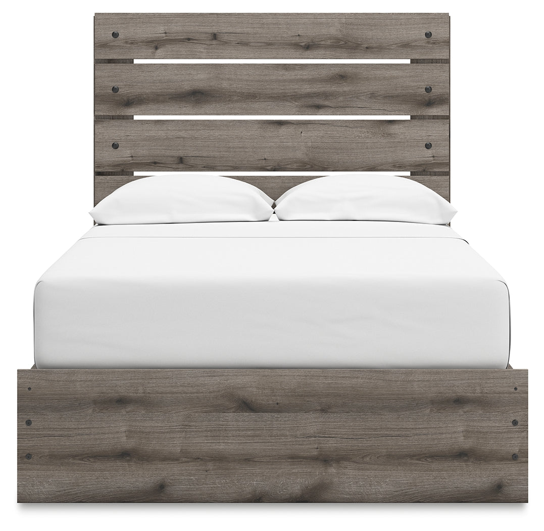 Graystorm Full Panel Bed with Storage with Mirrored Dresser in Brown Gray from Ashley - Luna Furniture