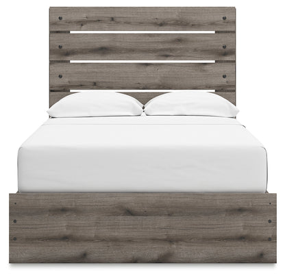 Graystorm Full Panel Bed with Storage with Mirrored Dresser in Brown Gray from Ashley - Luna Furniture