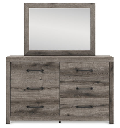 Graystorm Full Panel Bed with Storage with Mirrored Dresser in Brown Gray from Ashley - Luna Furniture
