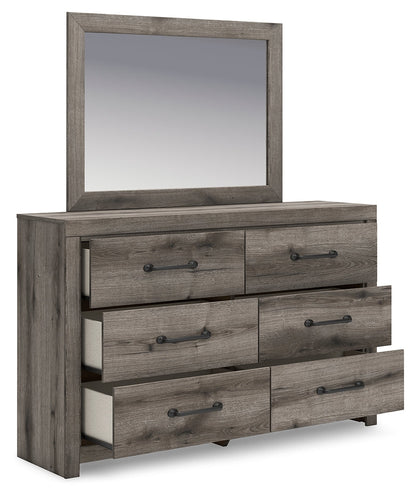 Graystorm Full Panel Bed with Storage with Mirrored Dresser in Brown Gray from Ashley - Luna Furniture