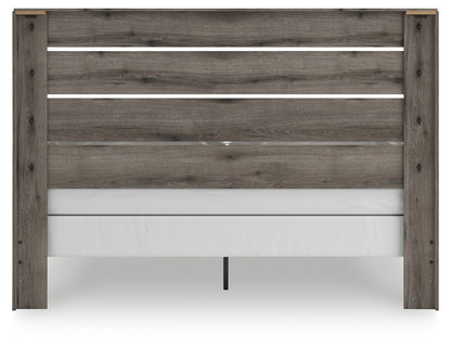 Graystorm King Panel Bed with Mirrored Dresser and 2 Nightstands in Brown Gray from Ashley - Luna Furniture