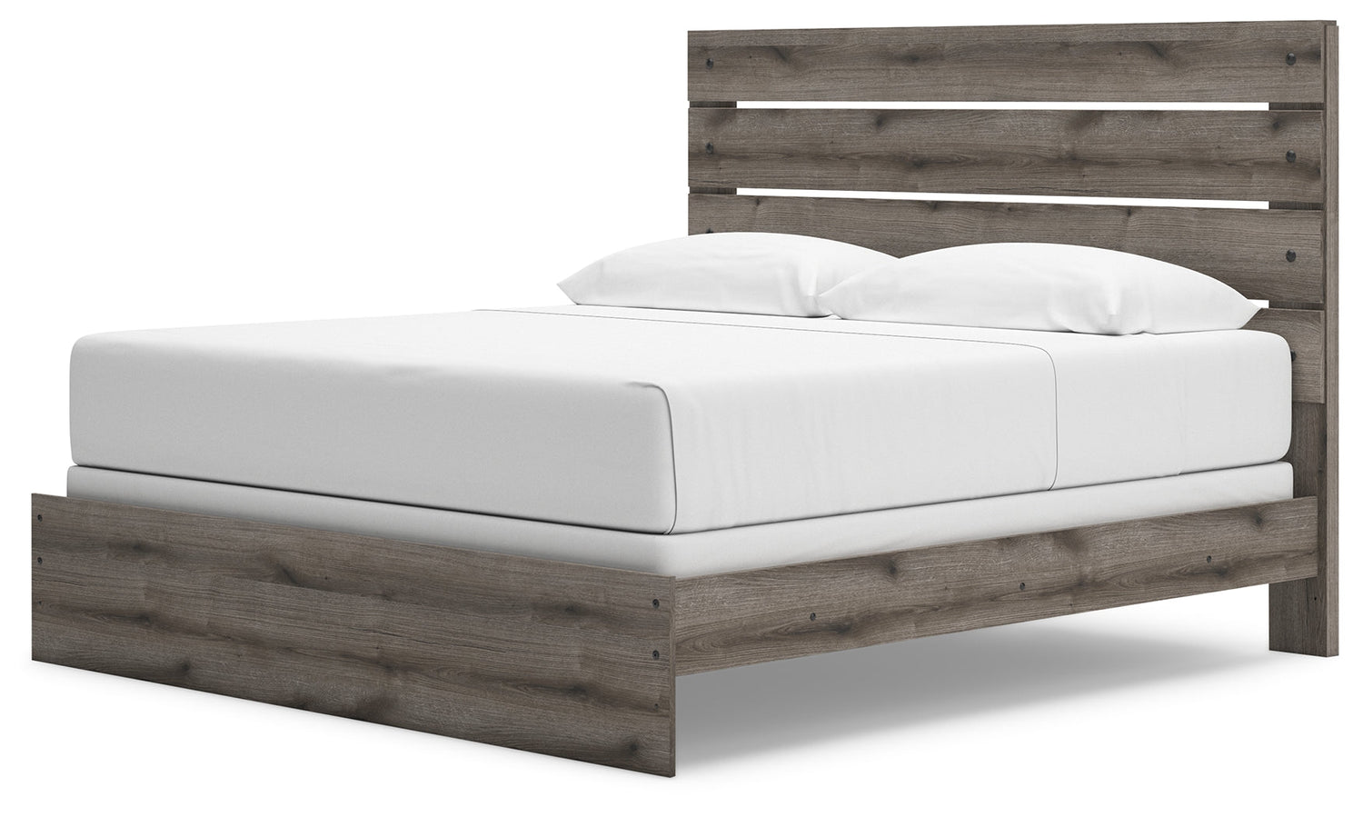 Graystorm King Panel Bed with Mirrored Dresser and Chest in Brown Gray from Ashley - Luna Furniture