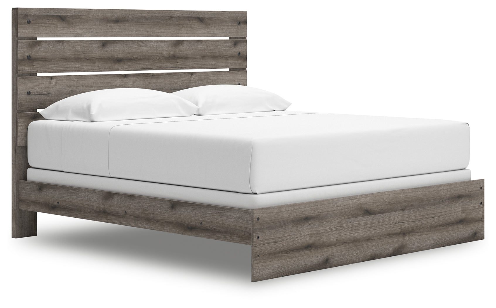 Graystorm King Panel Bed with Mirrored Dresser in Brown Gray from Ashley - Luna Furniture