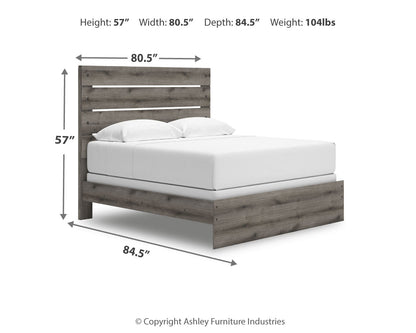 Graystorm King Panel Bed with Mirrored Dresser in Brown Gray from Ashley - Luna Furniture