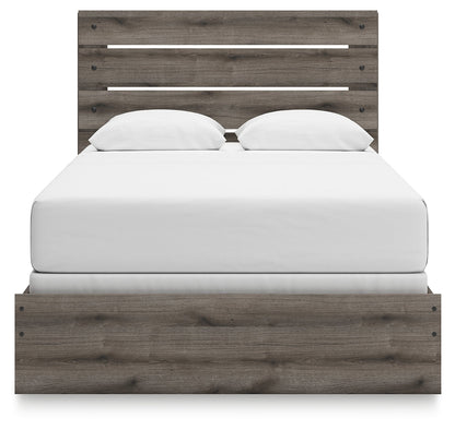 Graystorm Queen Panel Bed with Mirrored Dresser and 2 Nightstands in Brown Gray from Ashley - Luna Furniture
