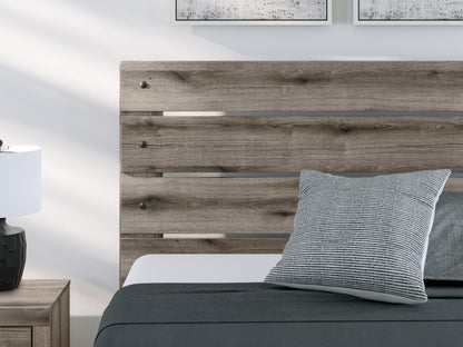 Graystorm Queen Panel Bed with Mirrored Dresser and Chest in Brown Gray from Ashley - Luna Furniture