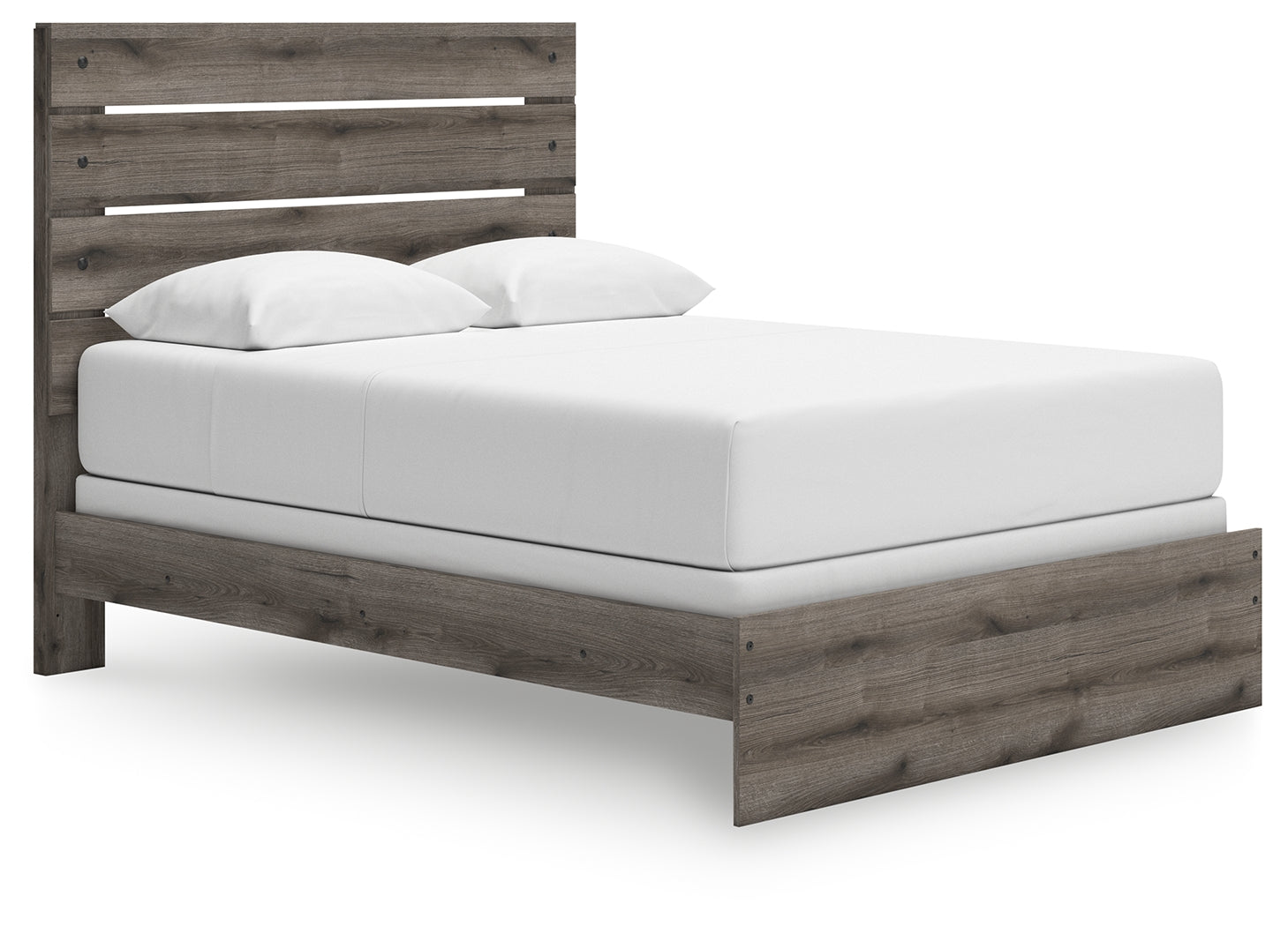 Graystorm Queen Panel Bed with Mirrored Dresser and Nightstand in Brown Gray from Ashley - Luna Furniture