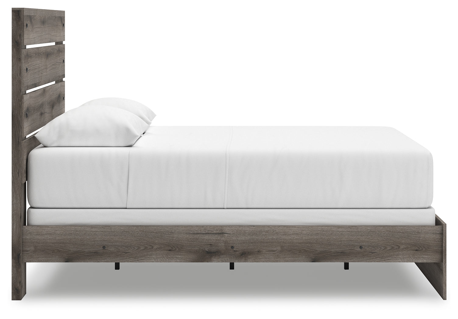 Graystorm Queen Panel Bed with Mirrored Dresser and Nightstand in Brown Gray from Ashley - Luna Furniture