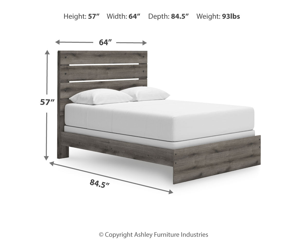 Graystorm Queen Panel Bed with Mirrored Dresser and Nightstand in Brown Gray from Ashley - Luna Furniture