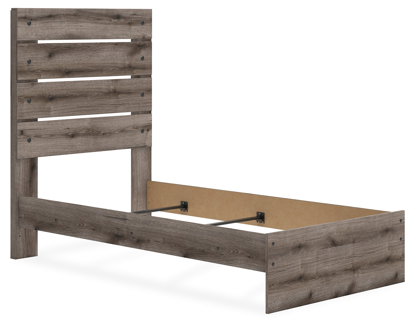Graystorm Twin Panel Bed with Dresser and Nightstand in Brown Gray from Ashley - Luna Furniture