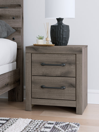 Graystorm Twin Panel Bed with Mirrored Dresser and 2 Nightstands in Brown Gray from Ashley - Luna Furniture