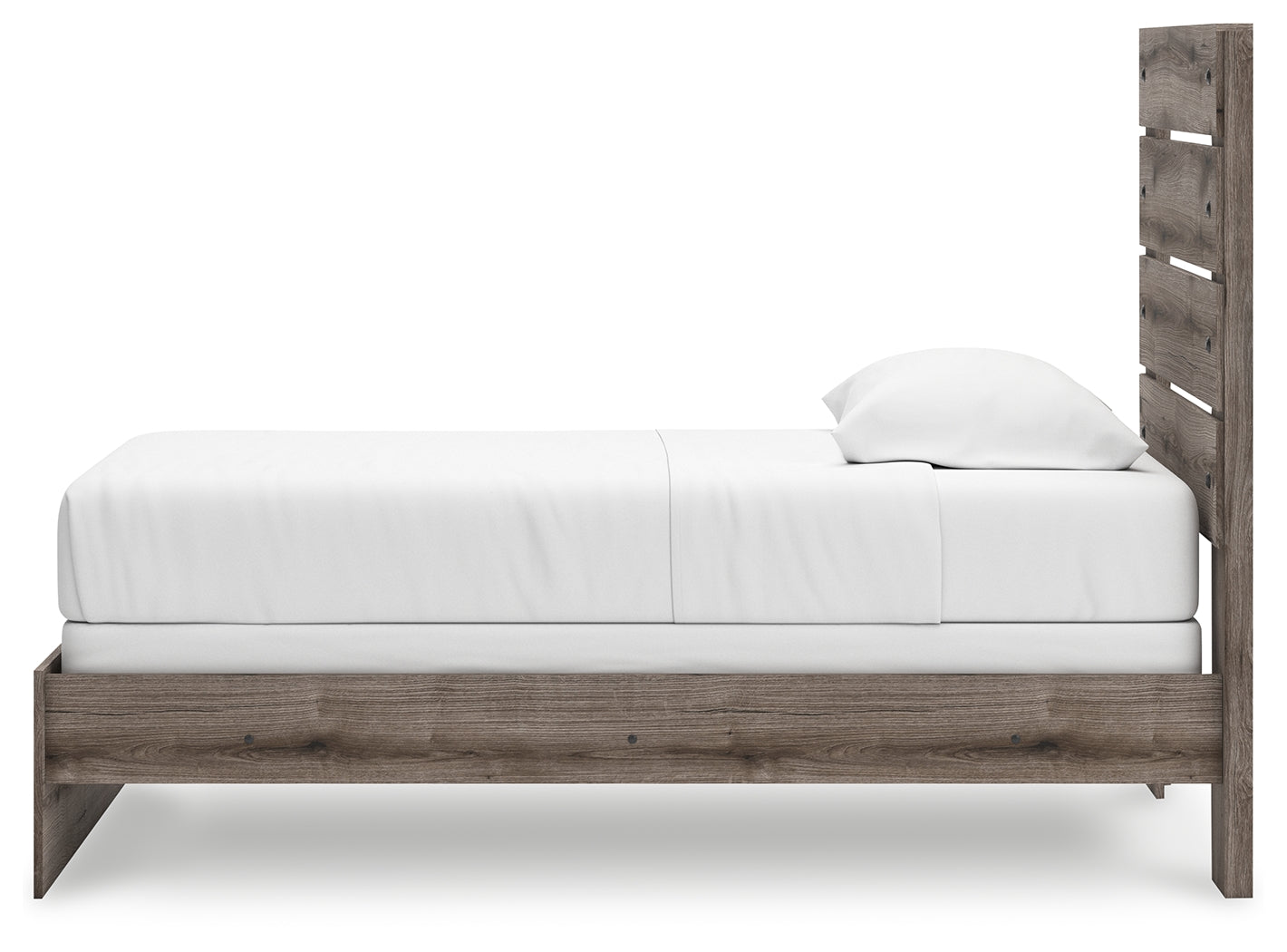 Graystorm Twin Panel Bed with Mirrored Dresser, Chest and 2 Nightstands in Brown Gray from Ashley - Luna Furniture