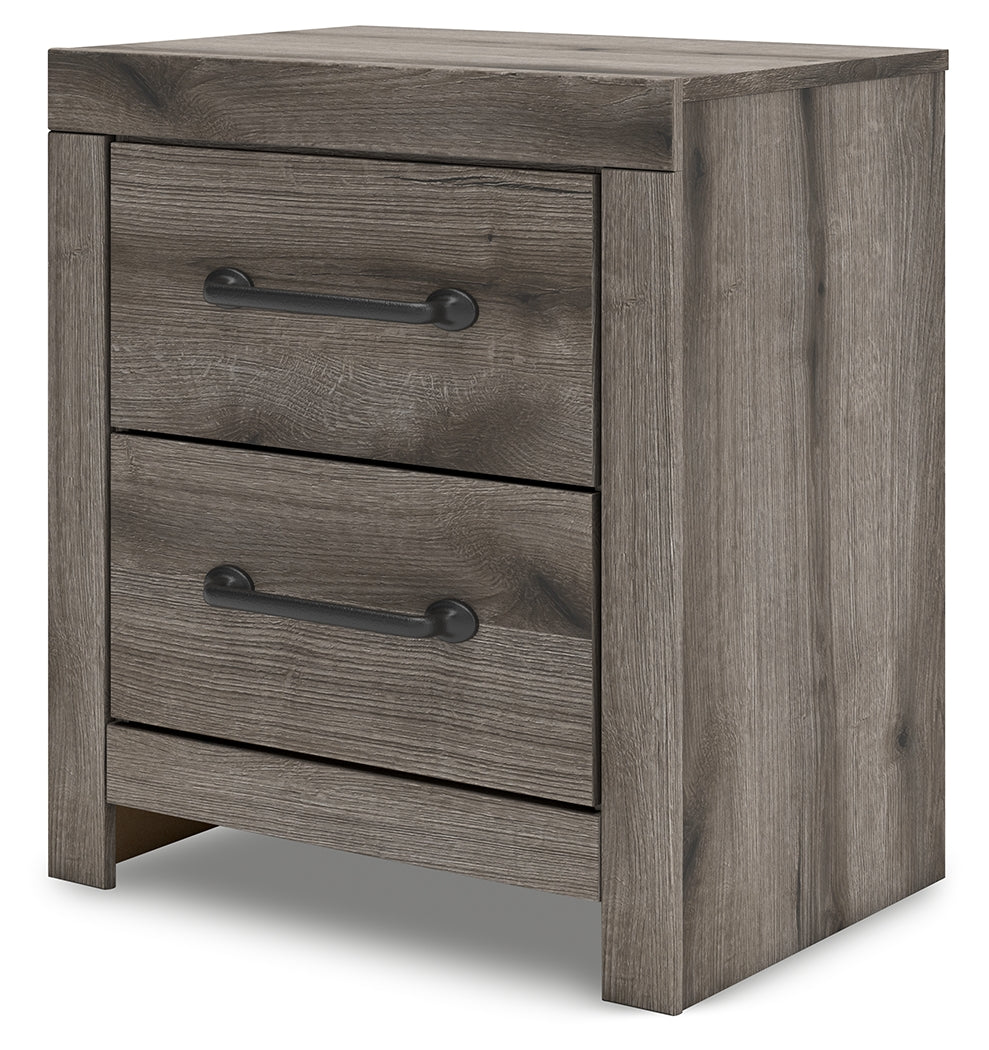 Graystorm Twin Panel Bed with Mirrored Dresser, Chest and 2 Nightstands in Brown Gray from Ashley - Luna Furniture