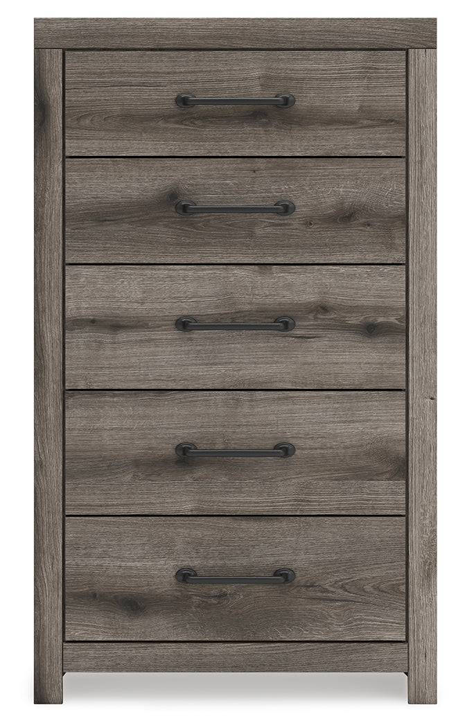 Graystorm Twin Panel Bed with Mirrored Dresser, Chest and 2 Nightstands in Brown Gray from Ashley - Luna Furniture