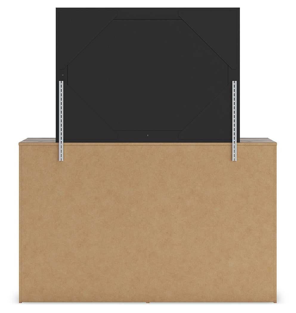 Graystorm Twin Panel Bed with Mirrored Dresser, Chest and Nightstand in Brown Gray from Ashley - Luna Furniture