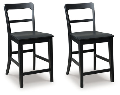 Greddinton Black Counter Height Barstool, Set of 2 - PCD824-124