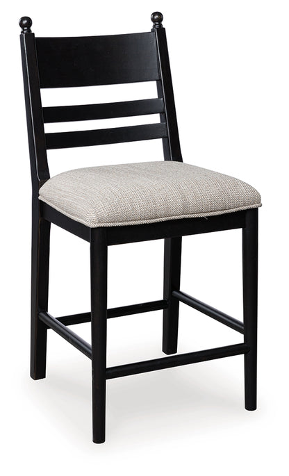 Greddinton Black Counter Height Barstool, Set of 2 - PCD824-724