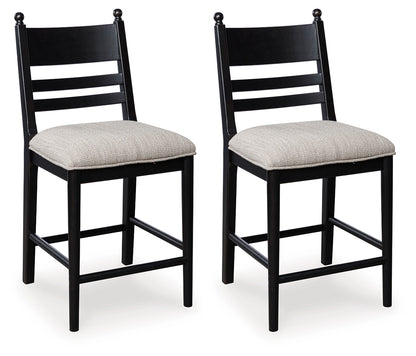 Greddinton Black Counter Height Barstool, Set of 2 - PCD824-724