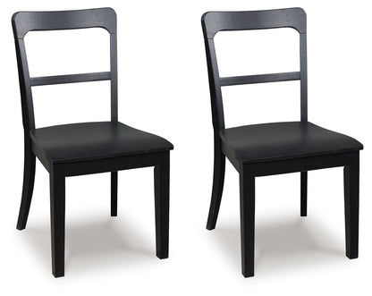 Greddinton Black Dining Chair, Set of 2 - PCD824-01