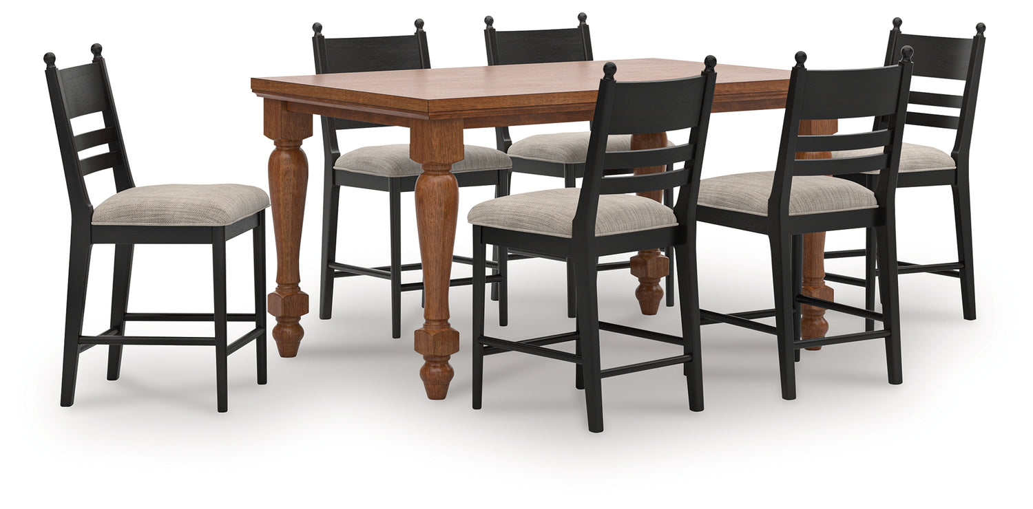 Greddinton Counter Height Dining Table and 6 Barstools - PCD824D17