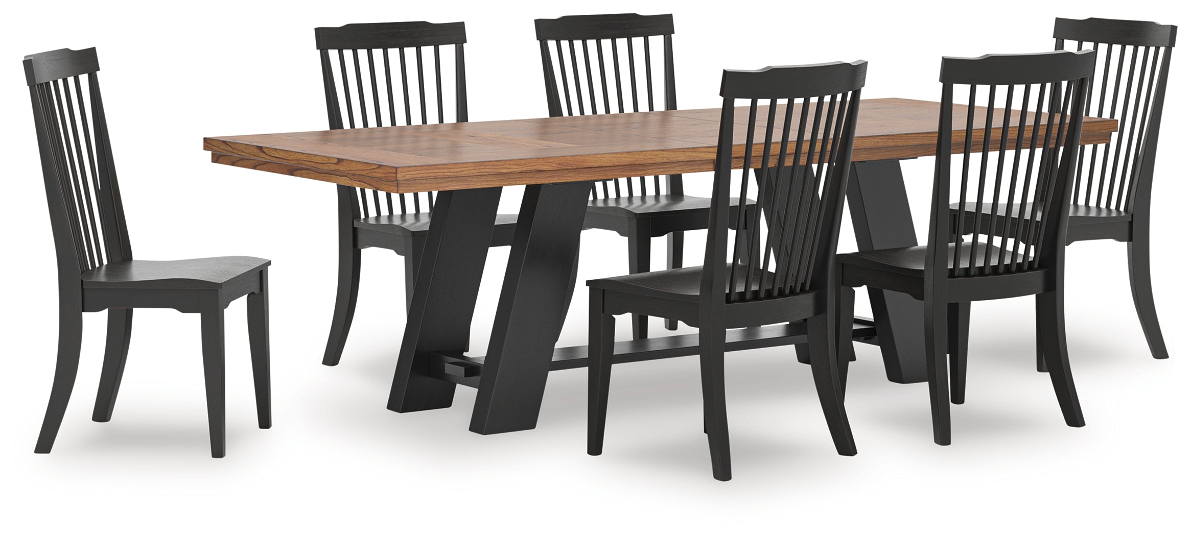 Greddinton Dining Table and 6 Chairs in Brown/Black from Ashley - Luna Furniture