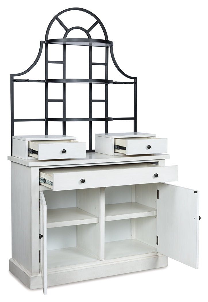Greddinton White/Brown Bakers Rack - PCD824D1
