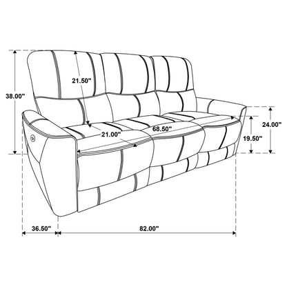 Greenfield Saddle Brown 3-Piece Upholstered Power Reclining Living Room Set from Coaster - Luna Furniture
