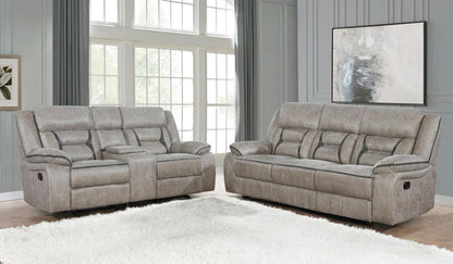 Greer Taupe Upholstered 2-Piece Tufted Living Room Set from Coaster - Luna Furniture