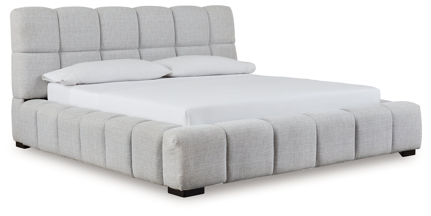 Grendusk Light Gray California King Upholstered Bed - PCB584B3