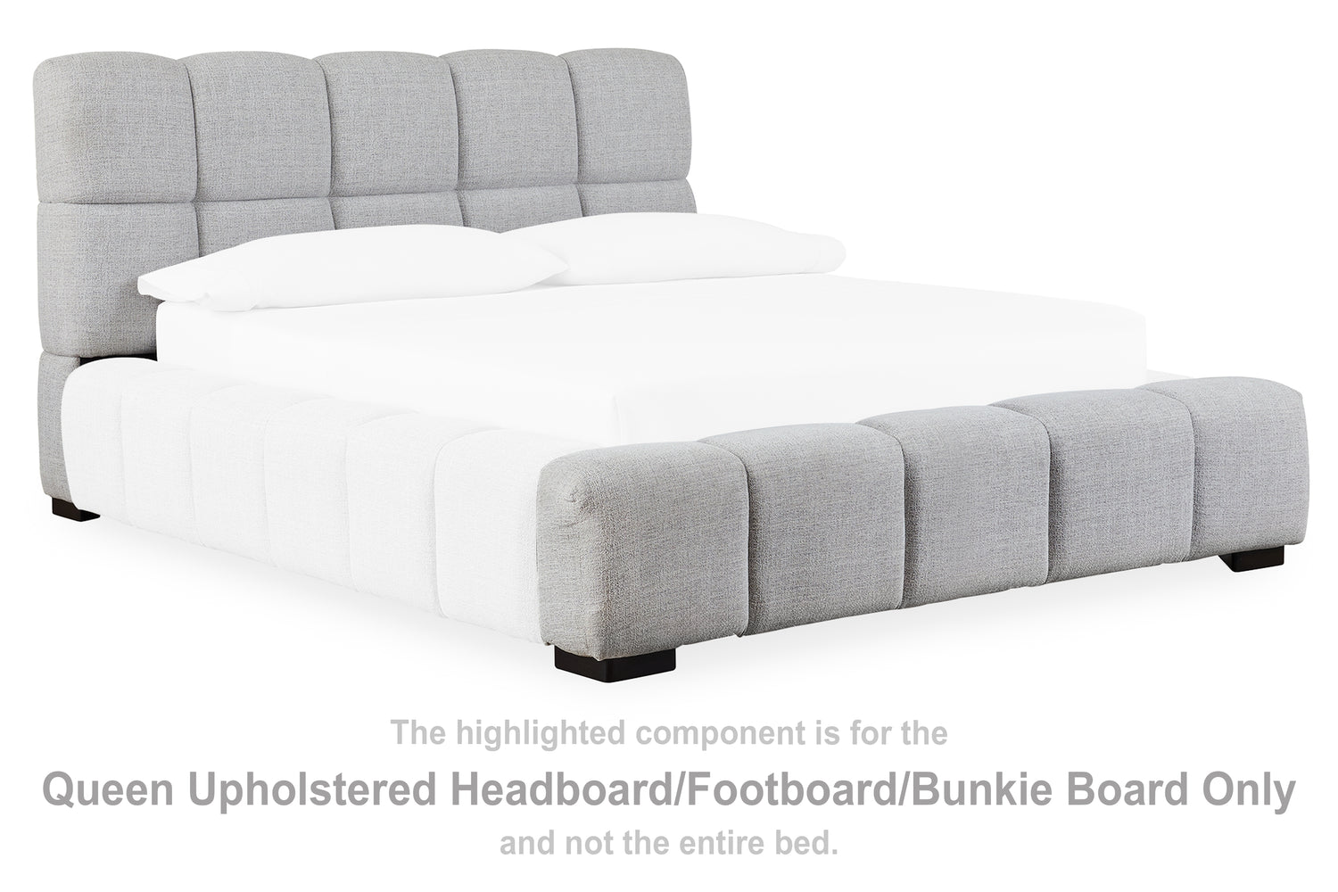 Grendusk Light Gray Queen Upholstered Headboard/Footboard/Bunkie Board - PCB584-81