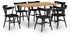 Gretlynn Dining Table and 6 Chairs in Black/Natural from Ashley - Luna Furniture